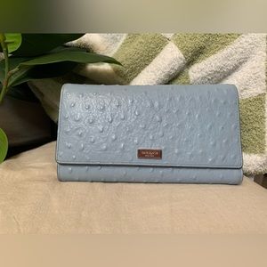 Kate Spade Alexander Avenue Phoenix Ostrich Embossed Leather Wallet